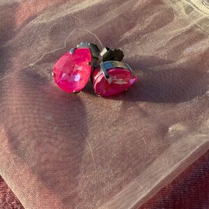 Sorrelli Hot Pink Teardrop Stud Earrings - Women Jewelry